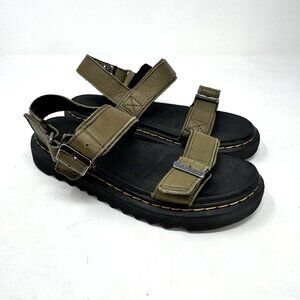 Dr. Martens Girls SoftWair Kyle Junior Leather Sandals Olive Sz 3